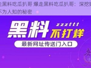 爆走黑料吃瓜扒哥 爆走黑料吃瓜扒哥：深挖娱乐圈不为人知的秘密