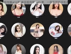 麻豆视传媒app黄;麻豆视传媒 app 黄，一款怎样的手机应用？