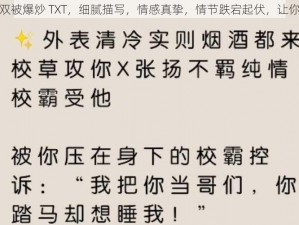 校霸是个双被爆炒 TXT，细腻描写，情感真挚，情节跌宕起伏，让你欲罢不能