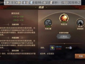 万王之王3D圣者职业技能特点深度解析：探寻其独特之处