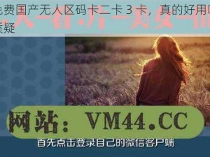 揭秘免费国产无人区码卡二卡 3 卡，真的好用吗？遭用户质疑