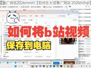 b站推广网站2026mmm【如何在 b 站推广网站 2026mmm？】