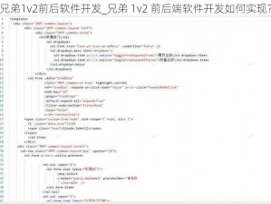 兄弟1v2前后软件开发_兄弟 1v2 前后端软件开发如何实现？