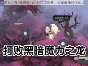 魔女之泉4黑暗魔力巨石获取攻略：揭秘最佳刷怪地点