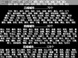 国内精品一线二线三线区别在哪;国内精品一线二线三线有何区别？