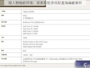 猎人野性的呼唤：探索极致游戏配置的深度解析