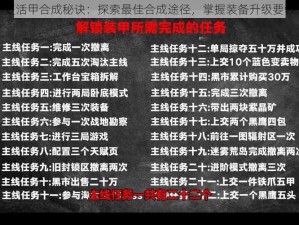 复活甲合成秘诀：探索最佳合成途径，掌握装备升级要领