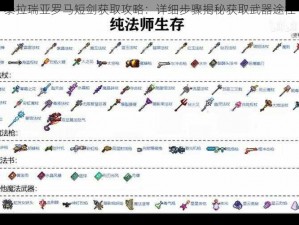 泰拉瑞亚罗马短剑获取攻略：详细步骤揭秘获取武器途径