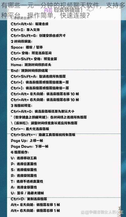 有哪些一元一分钟的视频聊天软件，支持多种平台，操作简单，快速连接？