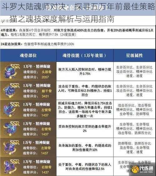 斗罗大陆魂师对决：探寻五万年前最佳策略，猫之魂技深度解析与运用指南