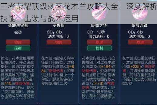 王者荣耀顶级刺客花木兰攻略大全：深度解析技能、出装与战术运用