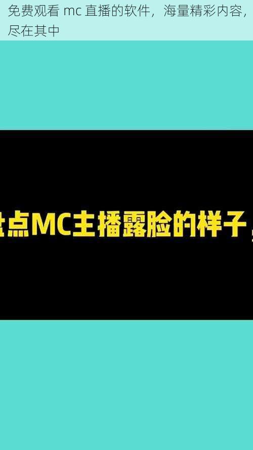 免费观看 mc 直播的软件，海量精彩内容，尽在其中