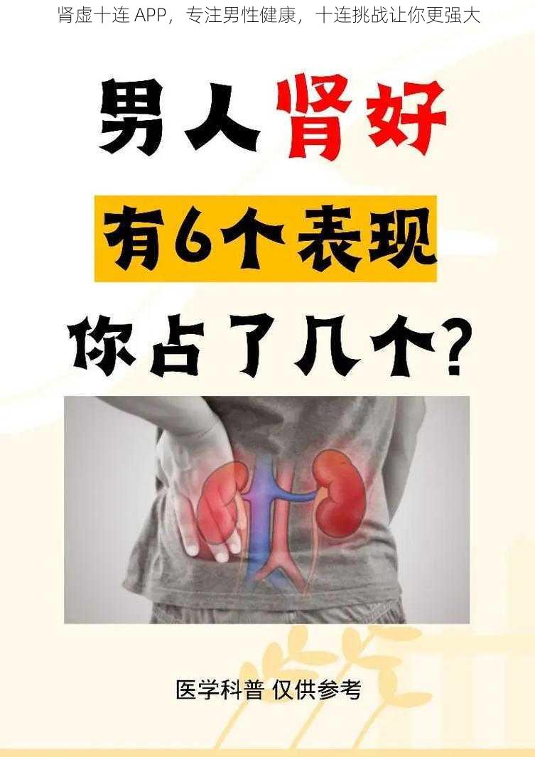 肾虚十连 APP，专注男性健康，十连挑战让你更强大