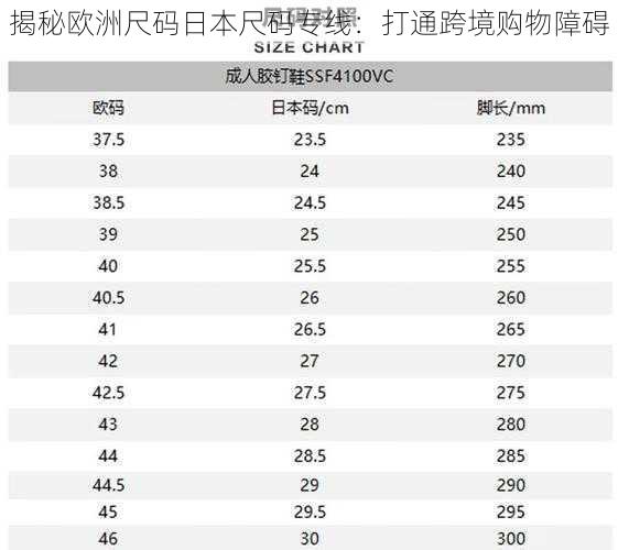 揭秘欧洲尺码日本尺码专线：打通跨境购物障碍