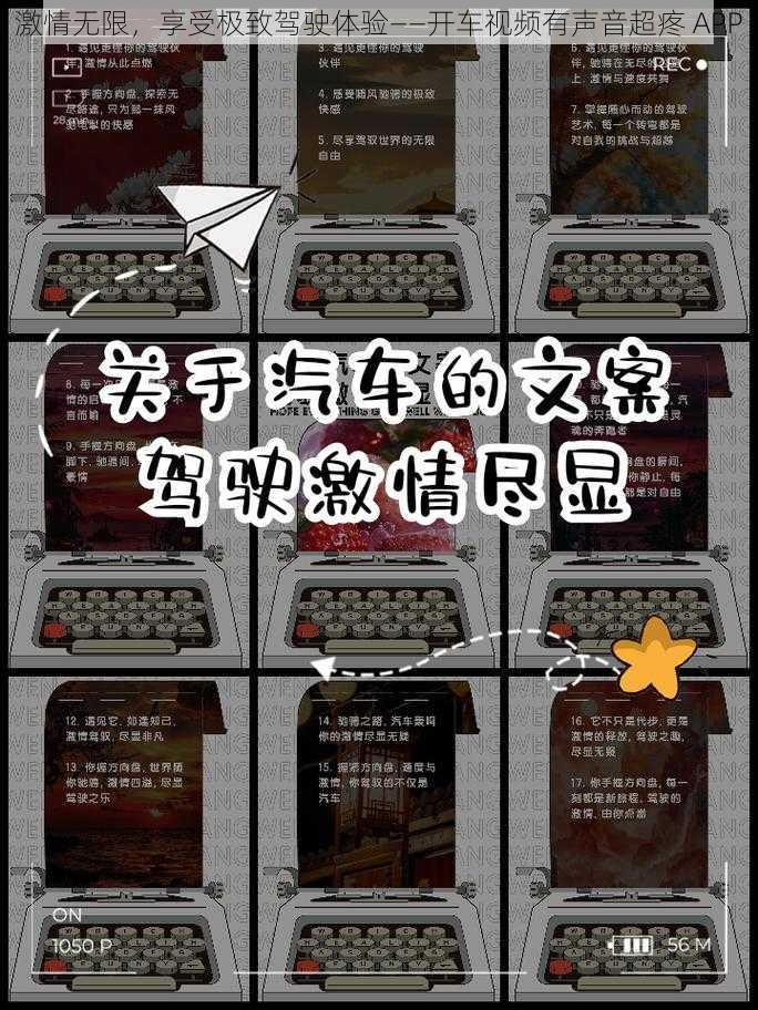 激情无限，享受极致驾驶体验——开车视频有声音超疼 APP