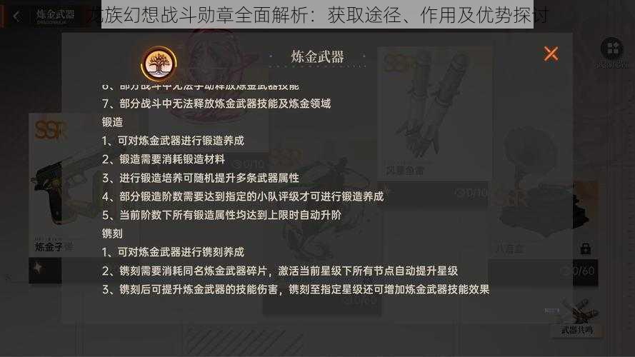 龙族幻想战斗勋章全面解析：获取途径、作用及优势探讨