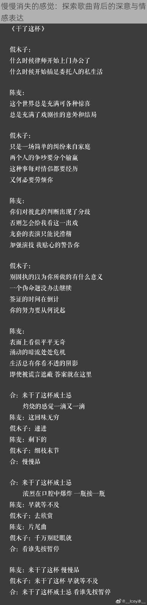 慢慢消失的感觉：探索歌曲背后的深意与情感表达