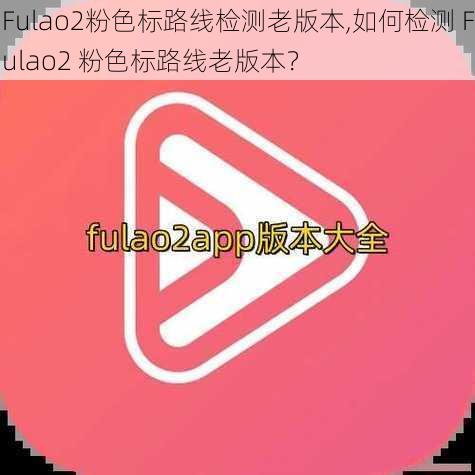 Fulao2粉色标路线检测老版本,如何检测 Fulao2 粉色标路线老版本？