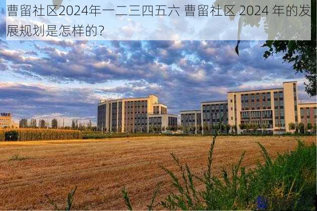 曹留社区2024年一二三四五六 曹留社区 2024 年的发展规划是怎样的？