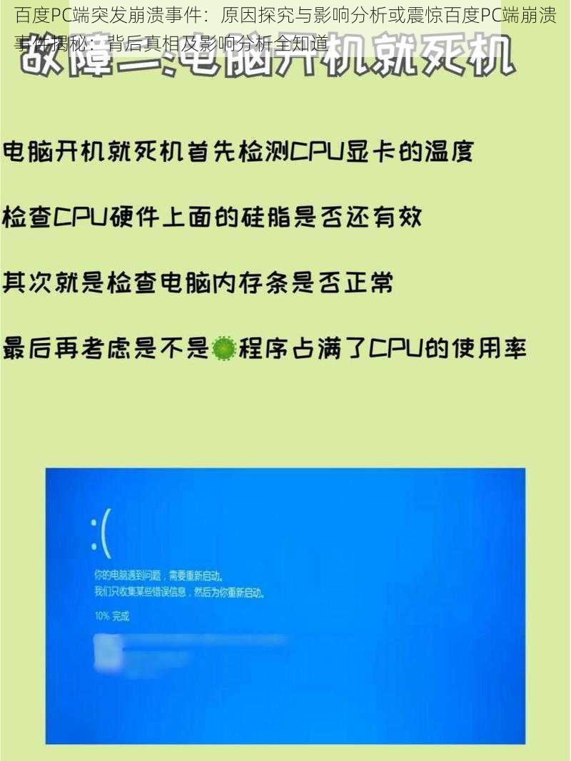 百度PC端突发崩溃事件：原因探究与影响分析或震惊百度PC端崩溃事件揭秘：背后真相及影响分析全知道