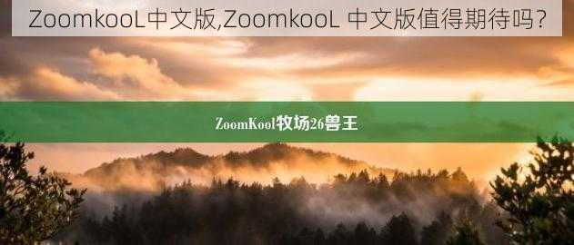 ZoomkooL中文版,ZoomkooL 中文版值得期待吗？