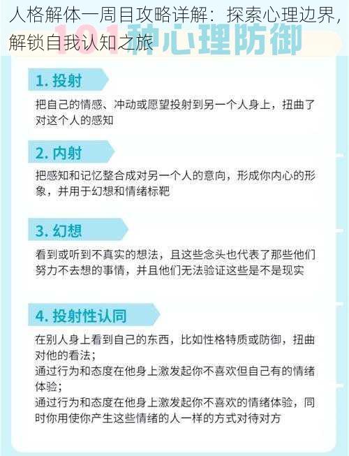 人格解体一周目攻略详解：探索心理边界，解锁自我认知之旅