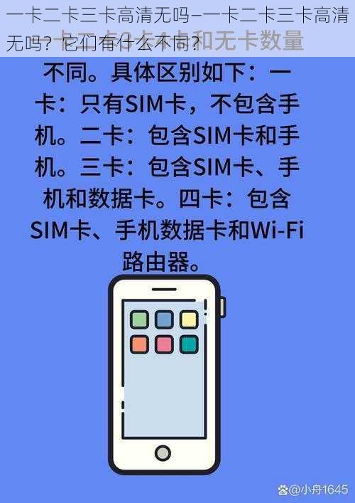 一卡二卡三卡高清无吗—一卡二卡三卡高清无吗？它们有什么不同？