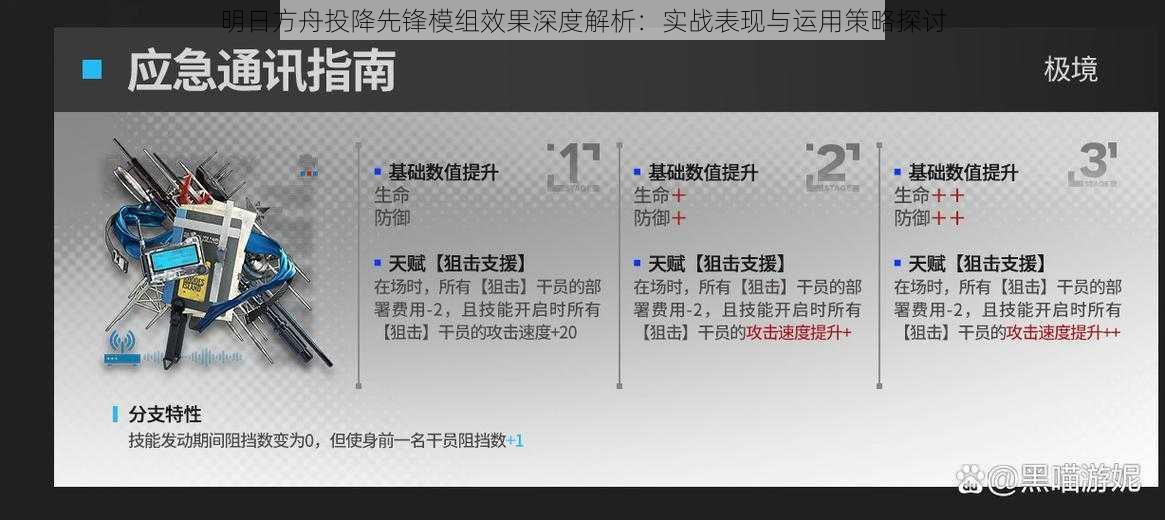 明日方舟投降先锋模组效果深度解析：实战表现与运用策略探讨