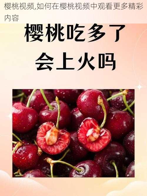 樱桃视频,如何在樱桃视频中观看更多精彩内容