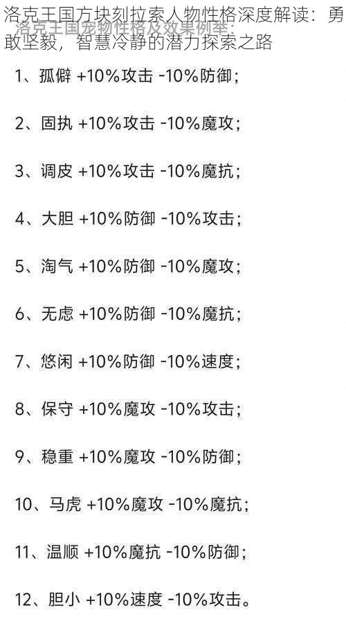 洛克王国方块刻拉索人物性格深度解读：勇敢坚毅，智慧冷静的潜力探索之路