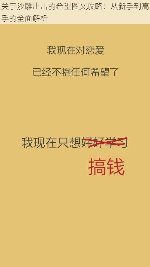 关于沙雕出击的希望图文攻略：从新手到高手的全面解析