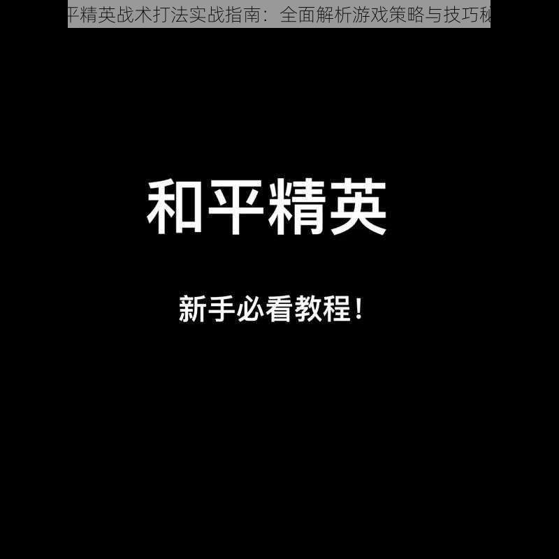 和平精英战术打法实战指南：全面解析游戏策略与技巧秘籍