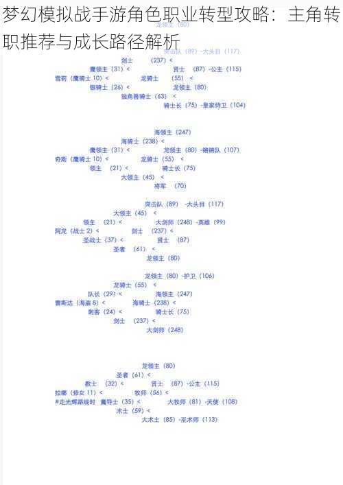 梦幻模拟战手游角色职业转型攻略：主角转职推荐与成长路径解析