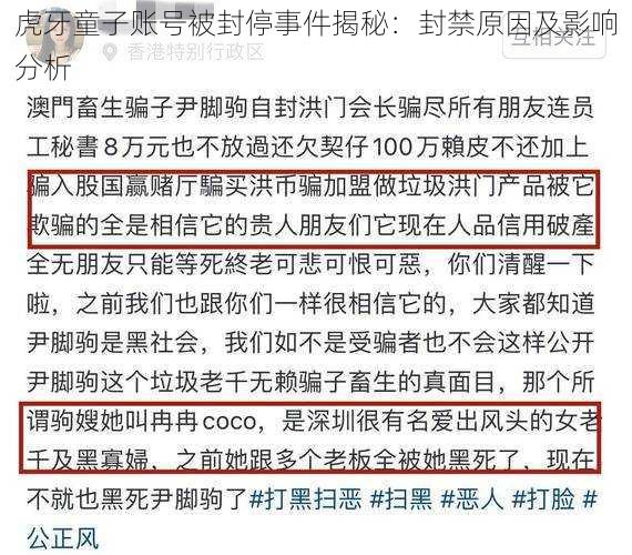 虎牙童子账号被封停事件揭秘：封禁原因及影响分析