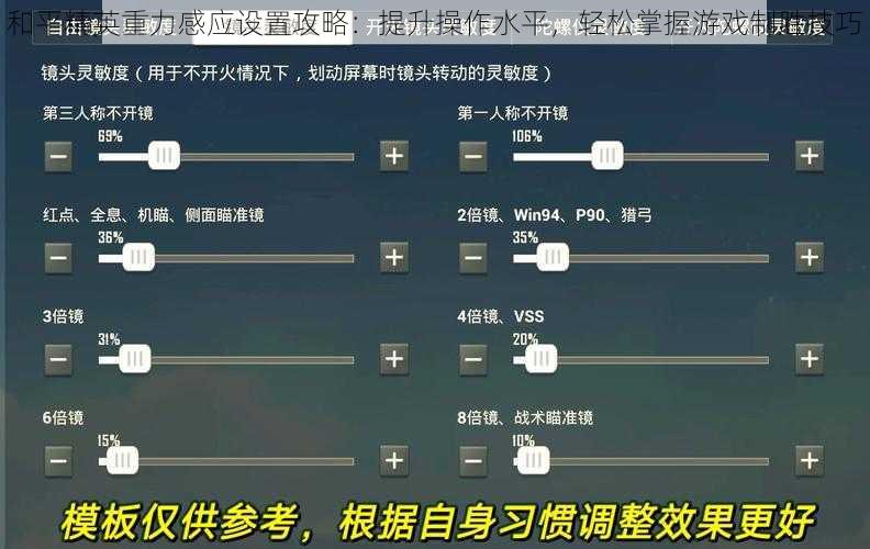 和平精英重力感应设置攻略：提升操作水平，轻松掌握游戏制胜技巧